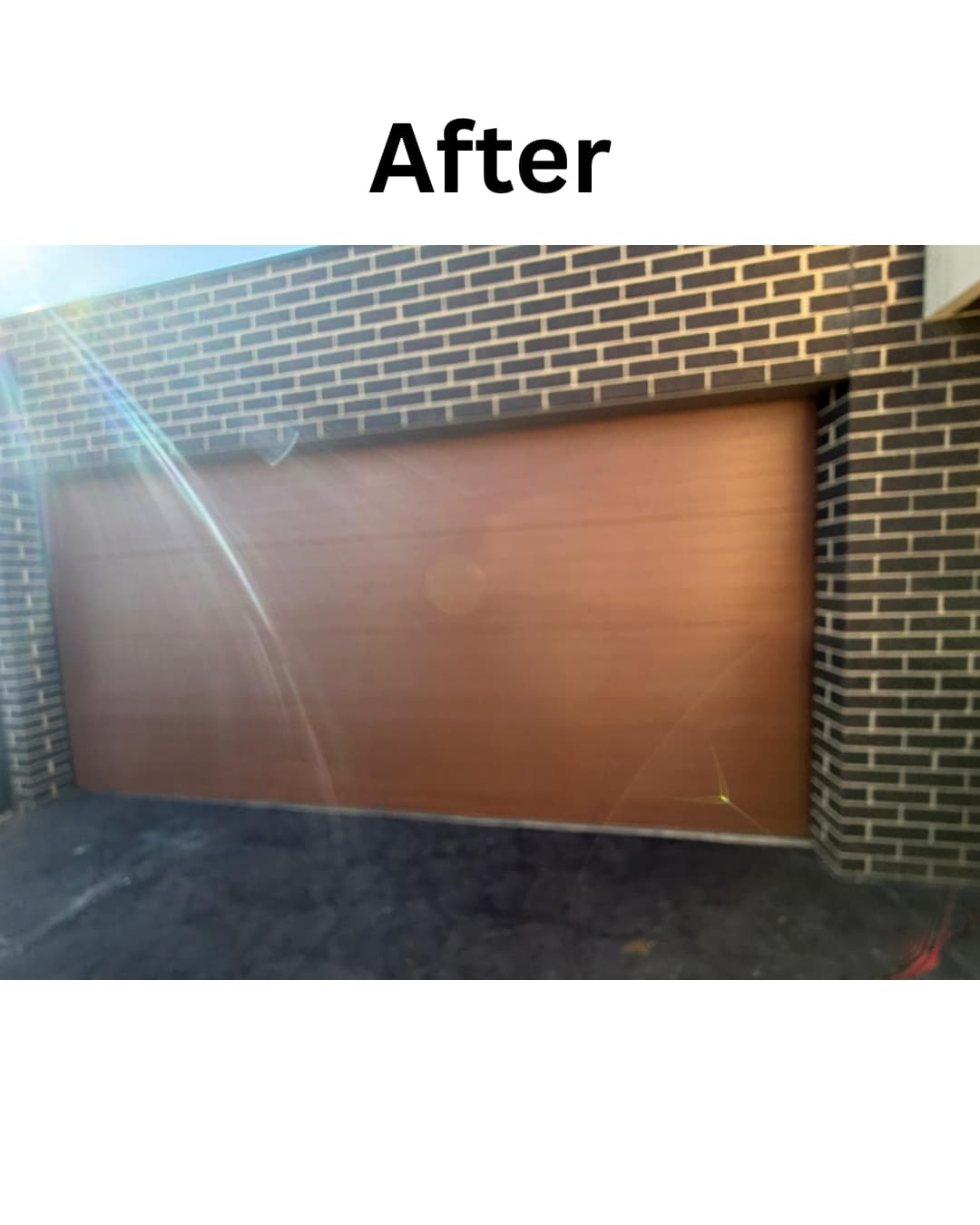 photo of garage door after repairing unbalanced tilt