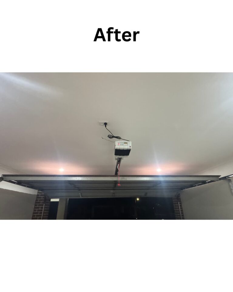 after image of garage door track aligned by our repairwork