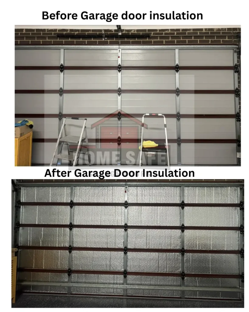these are before and after pictures of garage door insulation