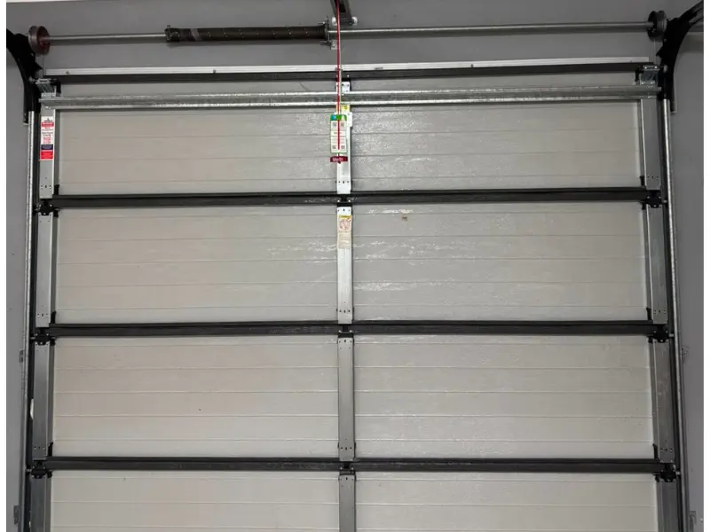 garage door image from inside showing track